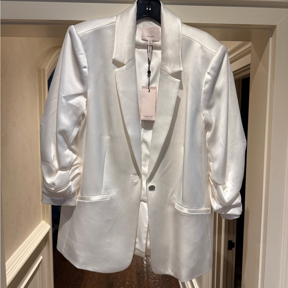 Cinq à Sept Shimmering White Blazer